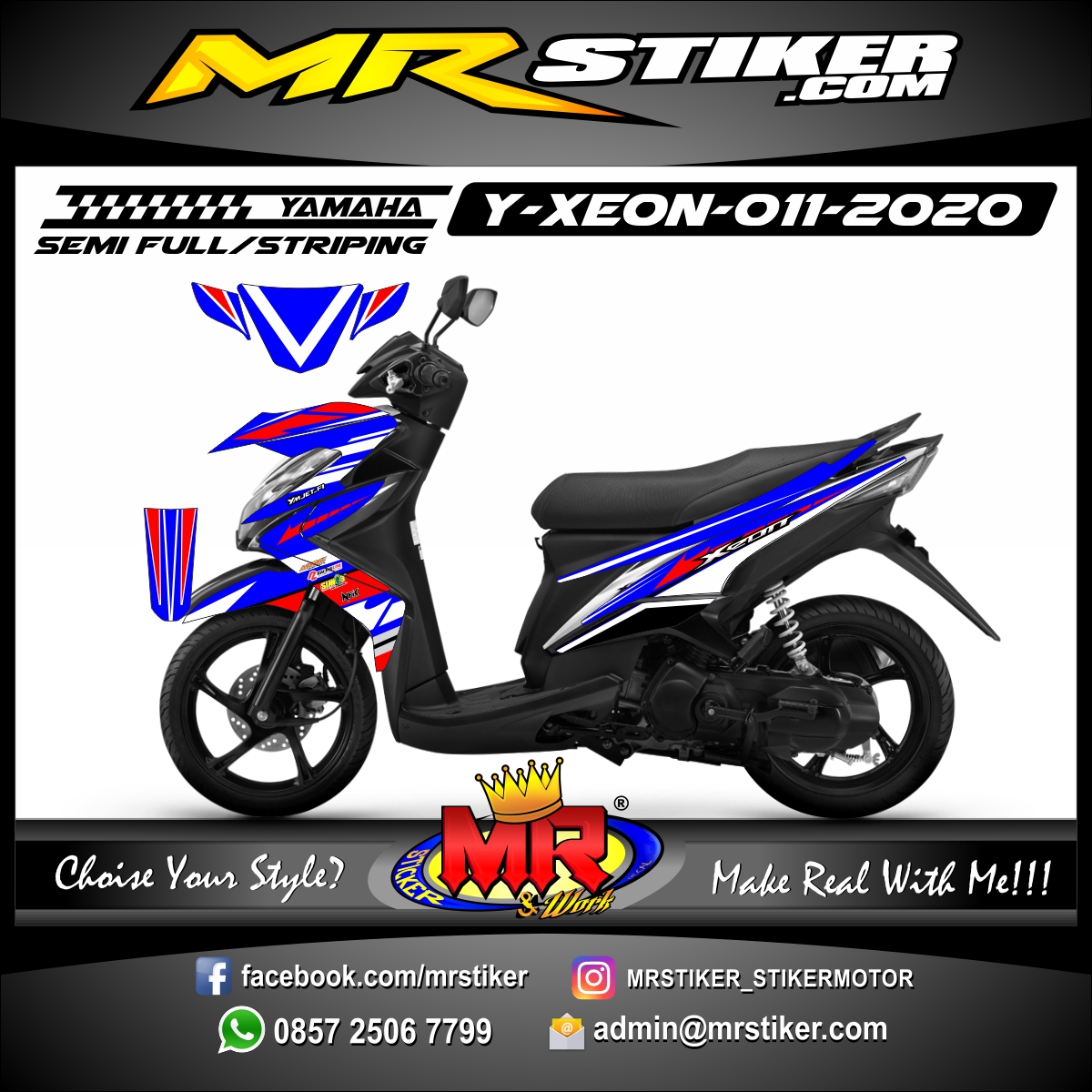 Stiker Motor Decal Yamaha Mio Soul GT Giant Tentacle Stiker Motor