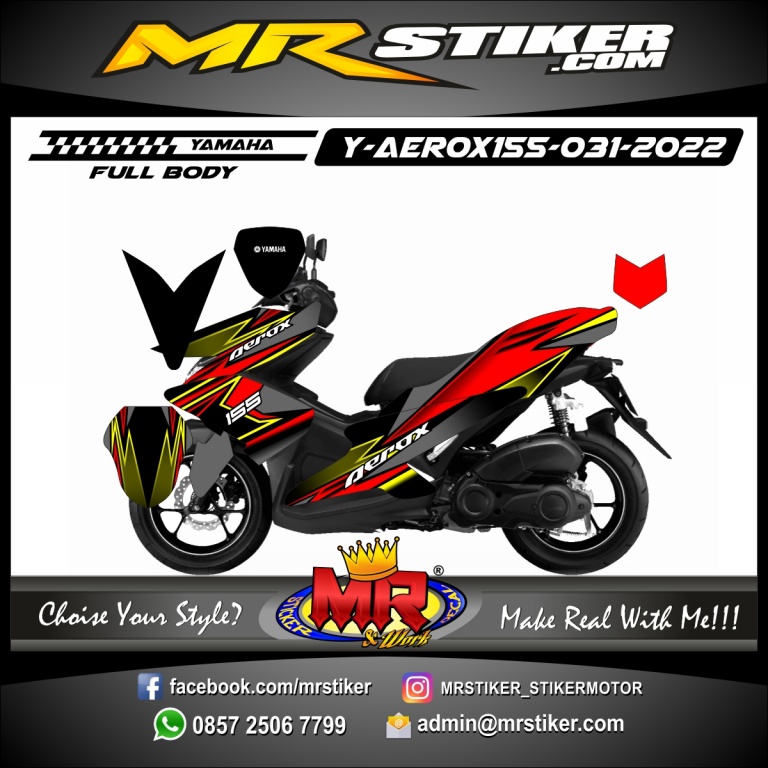 Stiker Motor Decal Yamaha Aerox Fullbody Graphic Race Sporty Decal