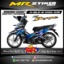 Stiker motor decal Honda Blade New Tribal Blue and Silver