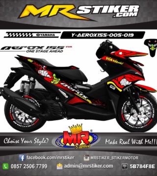 Stiker Motor Decal Aerox 155 Via Via Shark Stiker Motor Premium