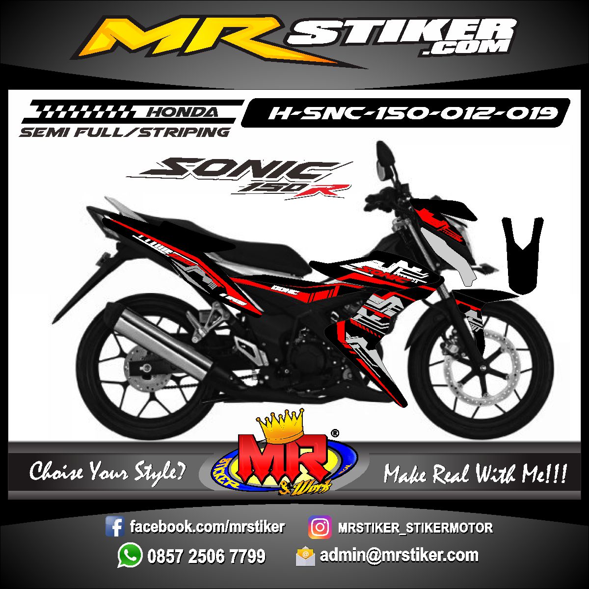 Stiker Motor Decal Sonic 150r Techno Stiker Motor Premium