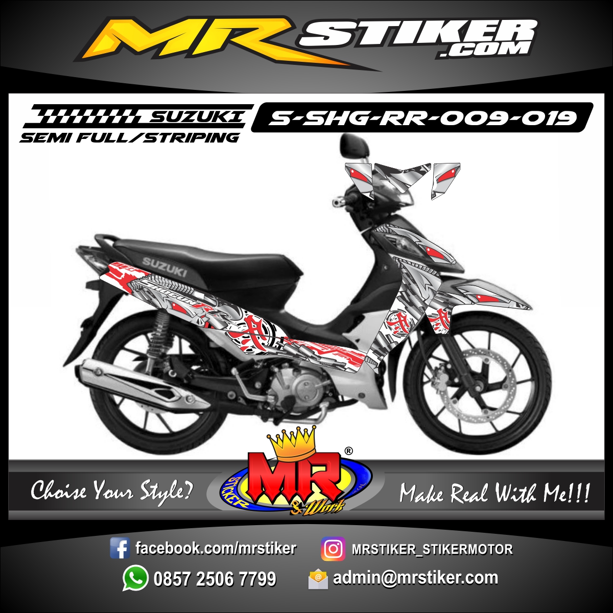 Stiker Motor Decal Shogun Rr Mecha Robot Stiker Motor Premium