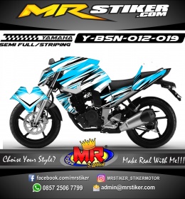 Stiker motor decal Byson Blue Ice Striping