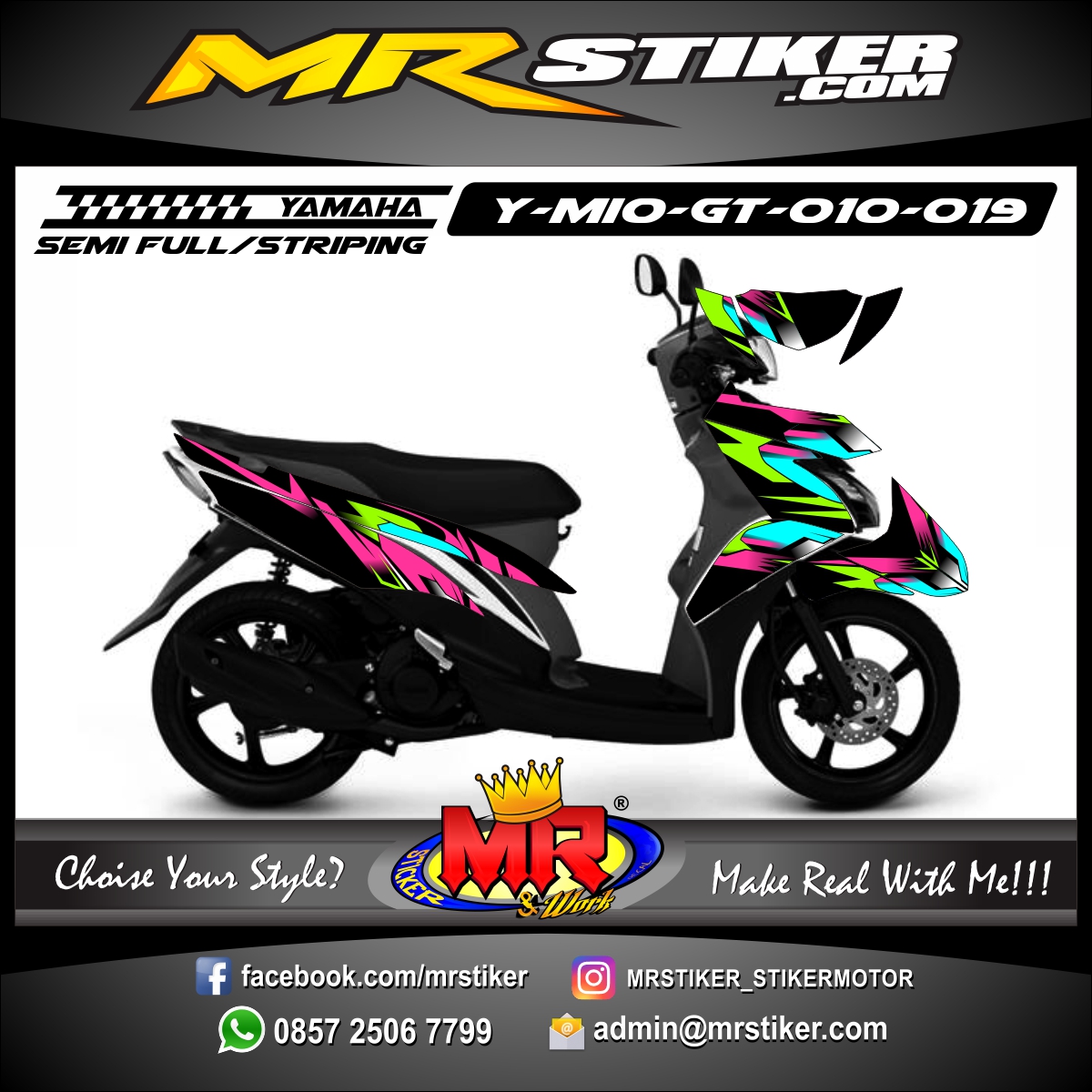 Stiker motor decal Mio GT ColorFull