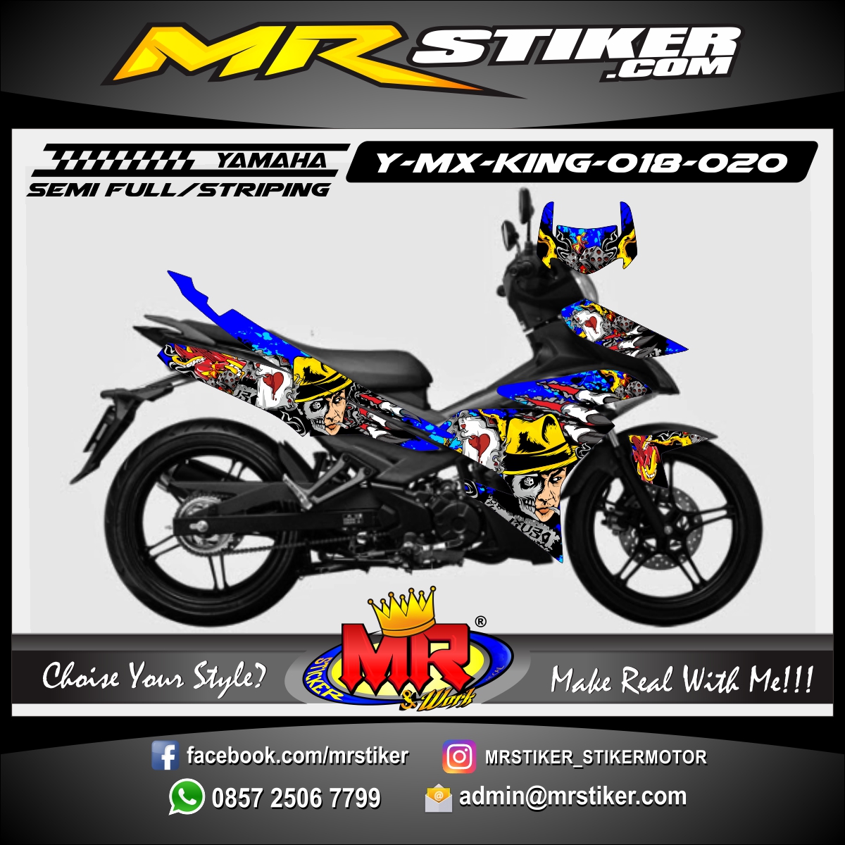 Stiker motor decal MX King Rumble Zomb - stiker motor ...