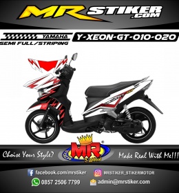 Stiker motor decal Xeon GT Red White Striping