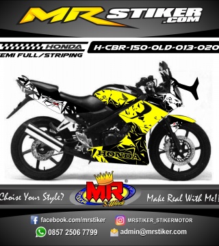  Stiker  motor  decal Honda CBR  150  Old Yellow Crack stiker  