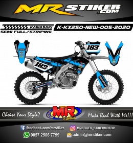 Stiker motor decal KX 250 New Blue Graphic Decal New Motif