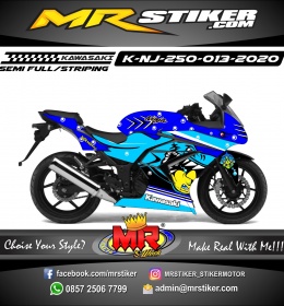 Stiker motor decal Kawasaki Ninja 250 Blue Shark
