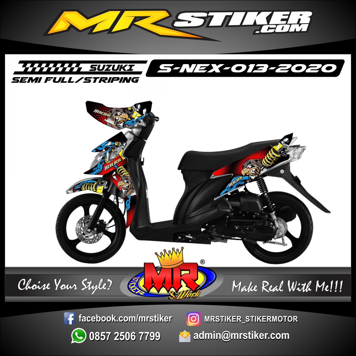  Stiker  motor  decal Suzuki Nex Eagle  Garage stiker  motor  