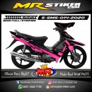 Stiker motor decal Suzuki Smash Pink Grafis Flower Gradation