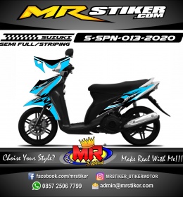 Stiker motor decal Suzuki Spin Sky Blue Black Shadow grafis