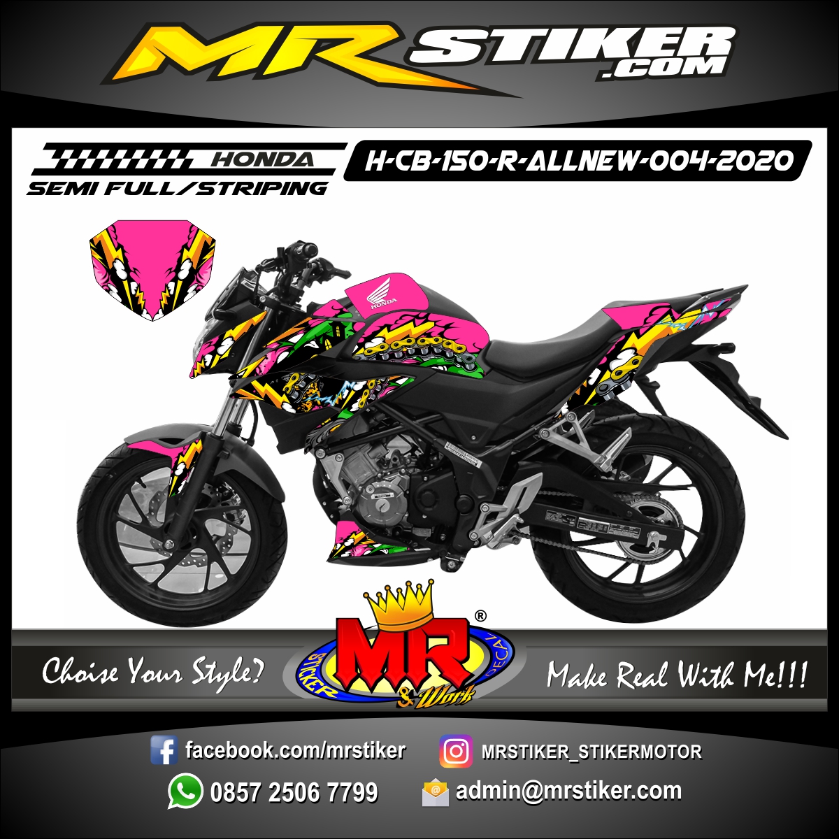 H CB  150 R ALLNEW 004 2021 stiker  motor  premium 