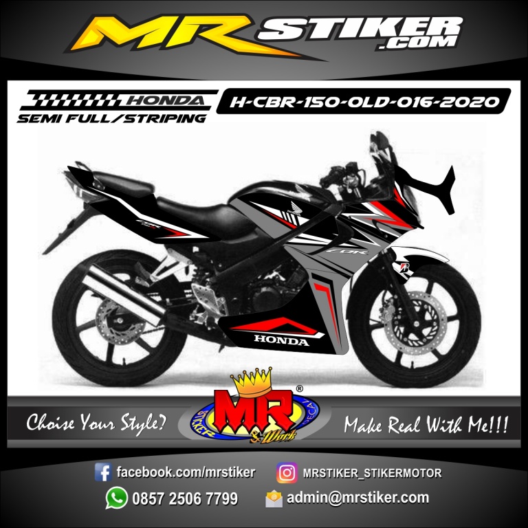 Stiker Motor Decal Honda Cbr Old Line Grafis Street Race Stiker Motor Premium Striping