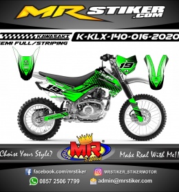 Stiker motor decal Kawasaki KLX 140 Green Halftone