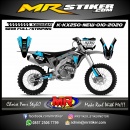 Stiker motor decal Kawasaki KX 250 New Sky Blue Track Strip Modify