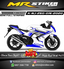 Stiker motor decal Kawasaki Ninja 250 Blue Grafis Simple Elegan