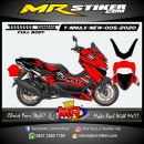 Stiker motor decal Yamaha NMAX New 2020 Red Abstrack Crack Grafis