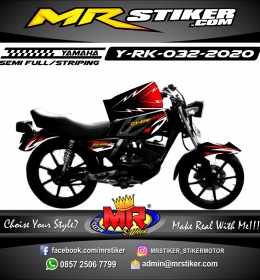 Stiker motor decal Yamaha RX KING Red Grunge Curved Airbrush Grafis