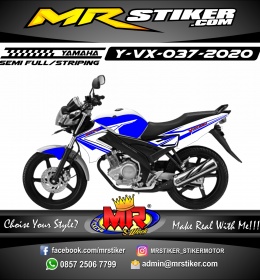 Stiker motor decal Yamaha Vixion White Blue Grafis Simple