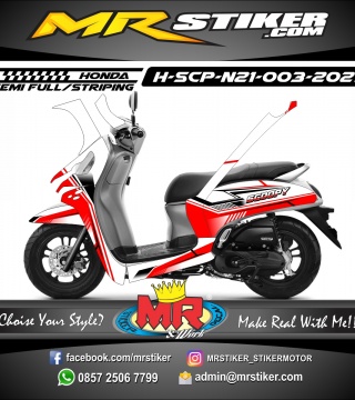 Stiker Motor Decal Honda Scoopy New 2021 Tech Glasses Red White Grafis Stiker Motor Premium Striping Motor Suka Suka Decal Motor Mr Stiker