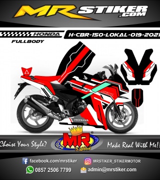 Stiker Motor Decal Honda Cbr Lokal Red Mecha Tech Grafis Fullbody