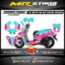Stiker motor decal Honda Scoopy New 2021 Hello Kity Cute Pink (FullBody)