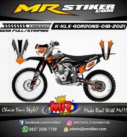 Stiker motor decal Kawasaki KLX GORDONS Orange Street Track