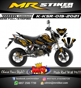 Stiker motor decal Kawasaki KSR Black Golden Track Road Race