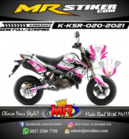 Stiker motor decal Kawasaki KSR Alpinestar Grafis Pink Line