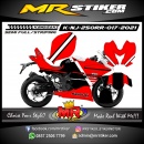 Stiker motor decal Kawasaki Ninja 250 RR Mono Red Elegan Grafis Race (FULLBODY)