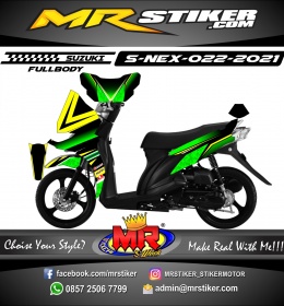 Stiker motor decal Suzuki Nex Green Light Grafis (FULLBODY)