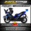 Stiker motor decal Yamaha Aerox 155 Blue Carbon Black Sliver Mate Line