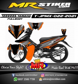 Stiker motor decal Yamaha Jupiter MX Orange Tech Line Grafis FullBody