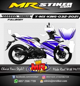 Stiker motor decal Yamaha MX KING White Purple Line Glossy Fullbody