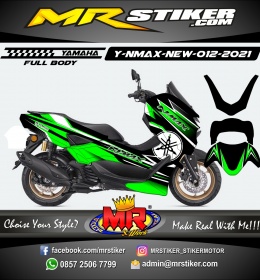 Stiker motor decal Yamaha NMAX New 2020 Black Green Light Grafis (FULLBODY)