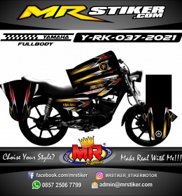 Stiker motor decal Yamaha RX KING Black Golden Grafis Race Street (FULLBODY)