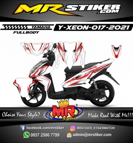 Stiker motor decal Yamaha XEON Grafis Red Line Spesial Race Fullbody