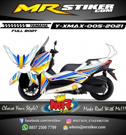 Stiker motor decal Yamaha Xmax White Line Grafis AirBrush Colorful (FULLBODY)