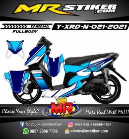 Stiker motor decal Yamaha X-RIDE New Graphic Blue Race Fullbody