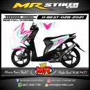 Stiker motor decal Honda Beat White Color Racing Line Pink Tosca