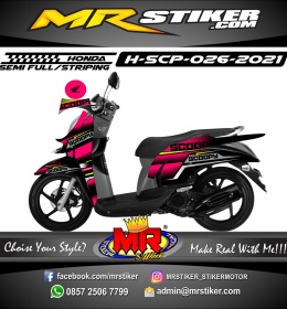 Stiker Motor decal Honda Scoopy Grafis Race Line Stabillo Color