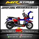 Stiker Motor decal Honda Scoopy New Red Blue Line Race Trendy Grafis