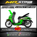 Stiker Motor decal Honda Scoopy New 2017 Green Crack Grafis Gold Line