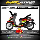 Stiker Motor decal Honda Scoopy New 2017 Red Line Yellow Stabillo Racing Line