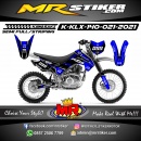 Stiker motor decal Kawasaki KLX 140 Blue Race Track Silver Mate Go-pro Edition
