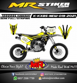 Stiker motor decal Kawasaki KX 85 New Yellow Street Track Grafis Supermoto