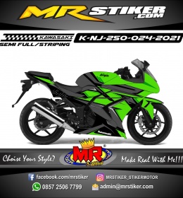 Stiker motor decal Kawasaki Ninja 250 Green Graphic Sporty Race
