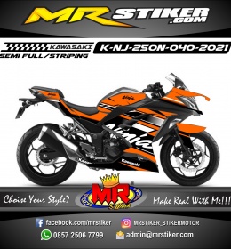 Stiker motor decal Kawasaki Ninja 250 New Orange Tech Sport Line Grafis