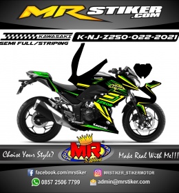 Stiker motor decal Kawasaki Ninja 250 Z Grafis Line Yellow Green Sporty